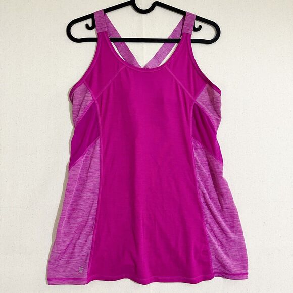 Athleta Tank Top Shirt Athletic Tennis Running Gym Yoga Women Size Small Pink - Picture 1 of 7